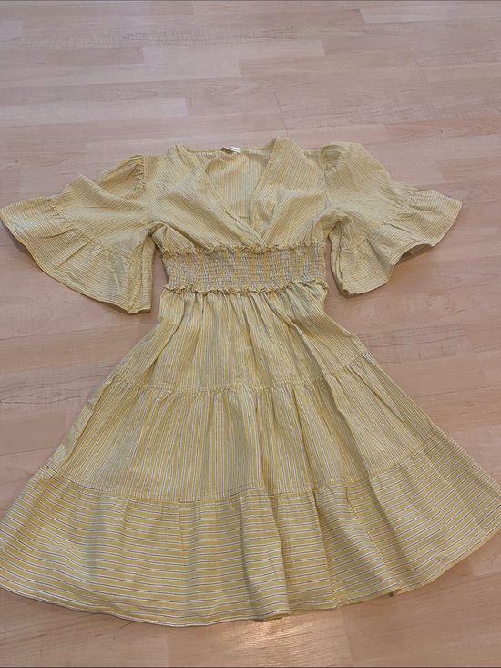 Max Studio Dresses & Skirts - Max Studio Yellow Striped Costal Cowgirl Mini Dress Size S